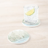 Moderne Waterverf Woodland Scene Familienaam Zandsteen Onderzetter (Zijkant)