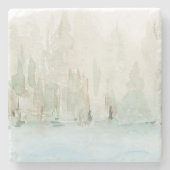 Moderne Waterverf Woodland Scene Stenen Onderzetter (Voorkant)