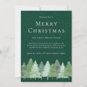 Moderne Waterverf Woodland Snow Business Kerstmis Feestdagenkaart (Voorkant)