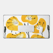 Moderne Waterverf Yellow Poppies Stijlvol Trendy Bureaumat (Keyboard & Muis)