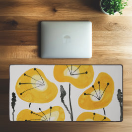 Moderne Waterverf Yellow Poppies Stijlvol Trendy Bureaumat