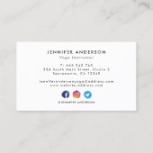 Moderne Waterverf Yoga Instructor Visitekaartje (Achterkant)