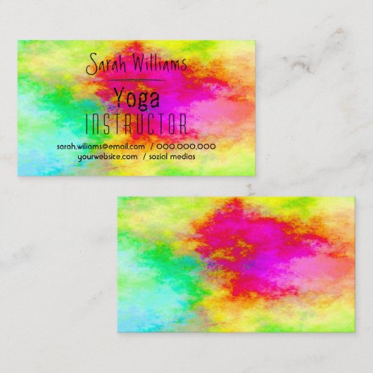 Moderne Waterverf Yoga Visitekaartje (Voorkant / Achterkant)