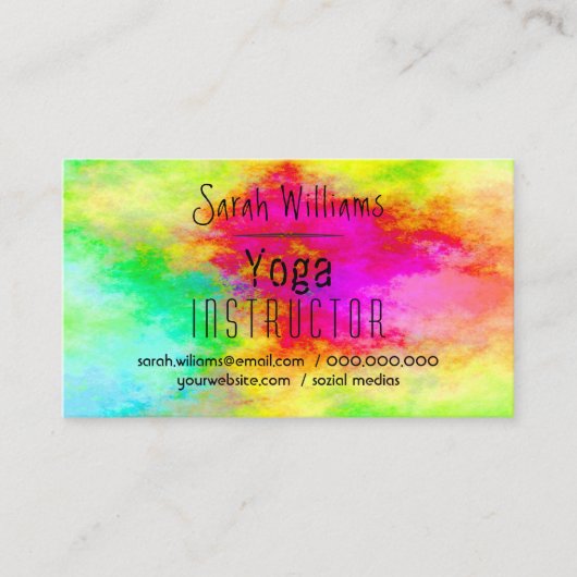 Moderne Waterverf Yoga Visitekaartje (Voorkant)