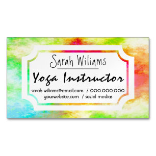 Moderne Waterverf Yoga Visitekaartje Magneet