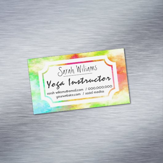Moderne Waterverf Yoga Visitekaartje Magneet (Voorbeeld)