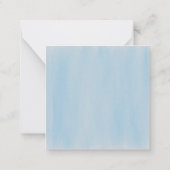 Moderne Waterverf zeemaand blauw Notitiekaartje (Achterkant)