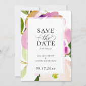 Moderne Waterverf zomer Floral sparen de Datum Aankondiging (Voorkant)