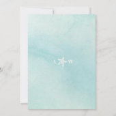 Moderne Waterverf Zomer Strand Bruiloft Kaart (Achterkant)