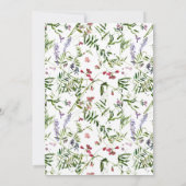 Moderne waterverf zomerhuwelijk met wilde bloemen kaart (Achterkant)