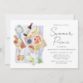 Moderne Waterverf zomerpicknick Birthday Kaart (Voorkant)