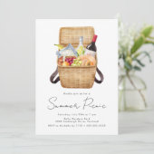 Moderne waterverf zomerse picknick kaart (Staand voorkant)