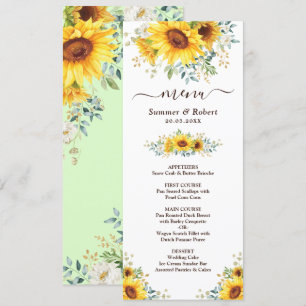 Moderne Waterverf - Zonnebloem-bruiloft Kaart