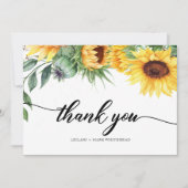 Moderne Waterverf zonnebloem Hartelijk dank Bedankkaart (Voorkant)