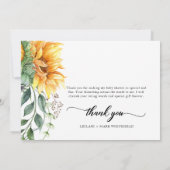 Moderne Waterverf zonnebloem Hartelijk dank Bedankkaart (Achterkant)
