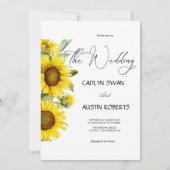 Moderne Waterverf zonnebloem Kaart (Voorkant)