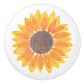 Moderne Waterverf zonnebloem Keramische Knop (Voorkant)