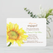 Moderne Waterverf Zonnebloem Verloving Kaart (Staand voorkant)