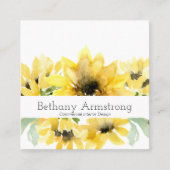 Moderne Waterverf Zonnebloem Visitekaartje (Voorkant)
