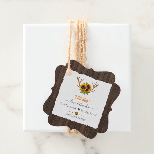 Moderne Waterverf Zonnebloemen Antlers waren goed  Bedankjes Labels (In situ)