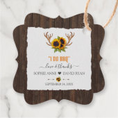 Moderne Waterverf Zonnebloemen Antlers waren goed  Bedankjes Labels (Achterkant)