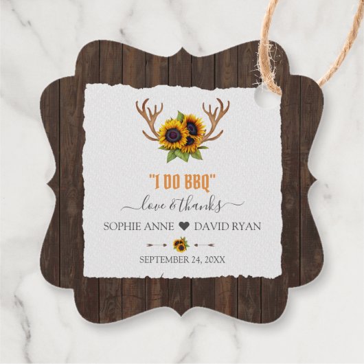 Moderne Waterverf Zonnebloemen Antlers waren goed  Bedankjes Labels (Achterkant)