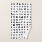 Moderne Waterverf Zwart Wit Geometrische vierkante Bad Handdoek (Handdoek)