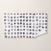 Moderne Waterverf Zwart Wit Geometrische vierkante Bad Handdoek (Handdoek)