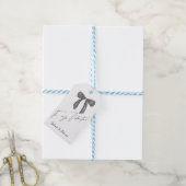 Moderne Waterverf Zwarte Boog Valentijnsdag Cadeaulabel (Met Touw)