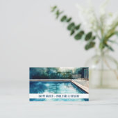 Moderne Waterverf Zwembad Care Zweminstructeur Visitekaartje (Staand voorkant)