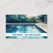 Moderne Waterverf Zwembad Care Zweminstructeur Visitekaartje (Voorkant)