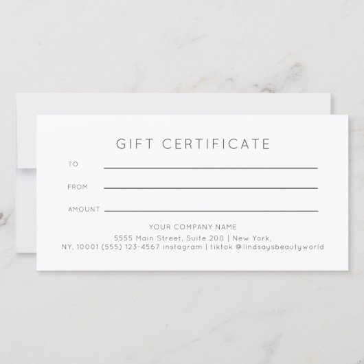 Moderne Waterverfinkt Giftcertificaat (Achterkant)