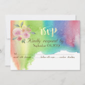 Moderne Waterverfspatbloem RSVP-kaart Kaart (Voorkant)