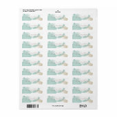 Moderne waterverfspatten etiket (Full Sheet)