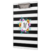 Moderne Waterverven Floral Design Monogram Klembord (Links)
