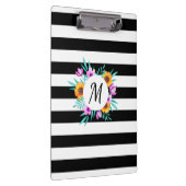 Moderne Waterverven Floral Design Monogram Klembord (Rechts)