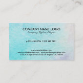 Moderne Waterverven Gold Glitter Lijst & teksthaar Visitekaartje (Achterkant)