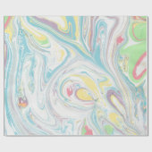 Moderne Waterverven kleurrijke marmer Swirls Cadeaupapier (Vlak)