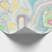 Moderne Waterverven kleurrijke marmer Swirls Cadeaupapier (Hoek)