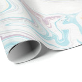 Moderne Waterverven kleurrijke marmer Swirls Cadeaupapier (Rol Hoek)