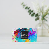 Moderne Waterverven met meerdere kleuren, Abstract Visitekaartje (Staand voorkant)