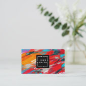 Moderne Waterverven met meerdere kleuren, Abstract Visitekaartje (Staand voorkant)