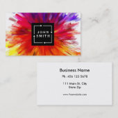 Moderne Waterverven met meerdere kleuren, Abstract Visitekaartje (Voorkant / Achterkant)