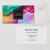 Moderne Waterverven met meerdere kleuren, Abstract Visitekaartje (Voorkant / Achterkant)
