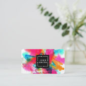 Moderne Waterverven met meerdere kleuren, Abstract Visitekaartje (Staand voorkant)