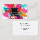 Moderne Waterverven met meerdere kleuren, Abstract Visitekaartje (Voorkant / Achterkant)