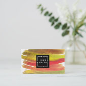 Moderne Waterverven met meerdere kleuren, Abstract Visitekaartje (Staand voorkant)