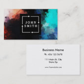 Moderne Waterverven met meerdere kleuren, Abstract Visitekaartje (Voorkant / Achterkant)