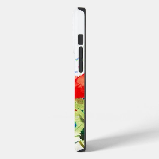 Moderne Waterverven Red Poppy's & Spring Flowers Case-Mate iPhone Case (Achterkant / Links)