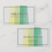 Moderne Waterverven Stripes Sjabloon foto Visitekaartje (Voorkant / Achterkant)